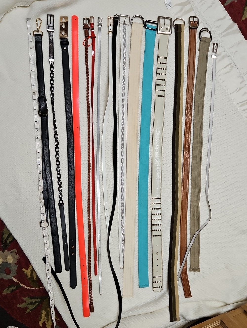 Slim Women’s Fashion Belt Set in Black, White, Tan, Blue & Brown
